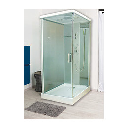 Cabine Hydromassante Ely - Avec Silicone - 90x90cm - Gris - En Kit