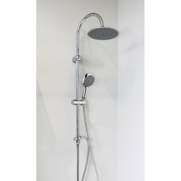 Kit Barre De Douche Sans Mitigeur Zeki - H95xl26cm - Finition Chromé