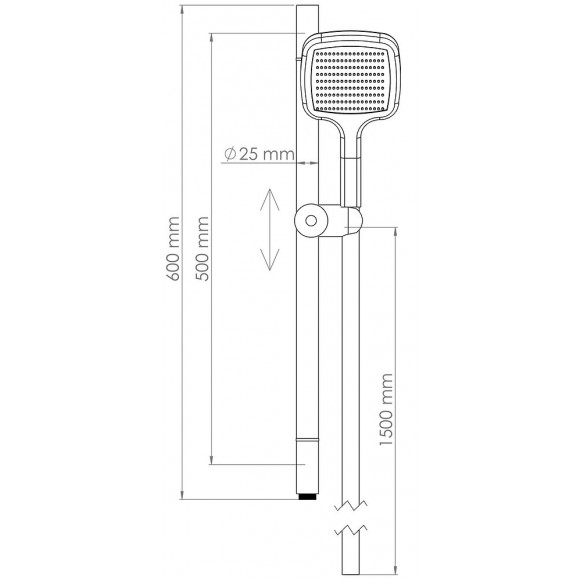 Kit Barre De Douche À Douchette Sans Mitigeur Mano - H60cm - Finition Chromé
