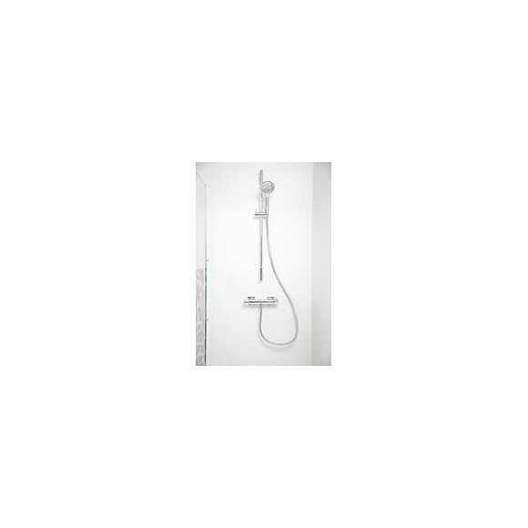 Kit Barre De Douche À Douchette Économie D'eau Brenna - H78cm - Finition Chromé