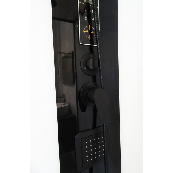 Cabine Hydromassante Nogea - Sans Silicone - 120x80cm - Noir Mat - En Kit