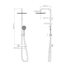 Kit Barre De Douche Avec Mitigeur Come - H120,5xl34cm - Finition Chromé