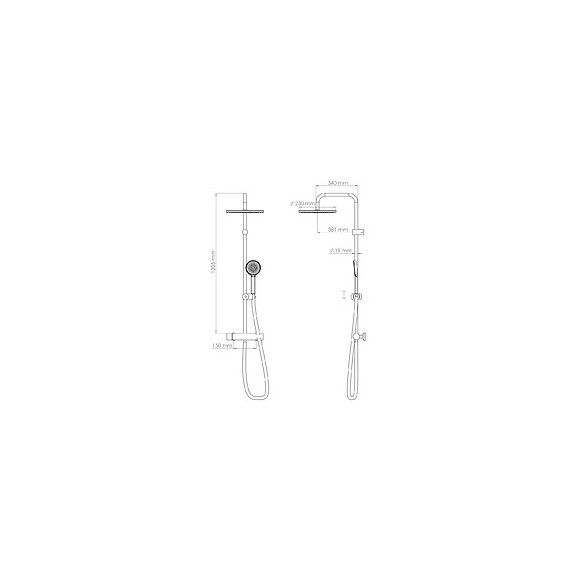 Kit Barre De Douche Avec Mitigeur Come - H120,5xl34cm - Finition Chromé