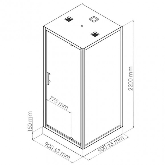 Cabine Hydromassante Ely - Avec Silicone - 90x90cm - Gris - En Kit