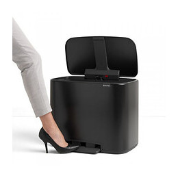 Poubelle À Pédale 36l Noir Mat - 121463
