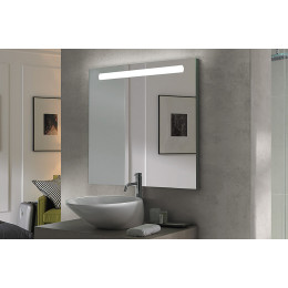 Miroir Rétro-éclairant Adel - Argent - 120x70cm - Verre - Cadre Aluminium