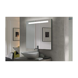 Miroir Rétro-éclairant Adel - Argent - 120x70cm - Verre - Cadre Aluminium