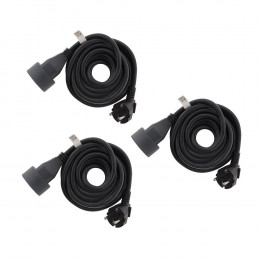 Lot De 3 Prolongateurs 16a Ho5vv-f 3g1,5mm² Noir 3m - Zenitech