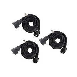 Lot De 3 Prolongateurs 16a Ho5vv-f 3g1,5mm² Noir 3m - Zenitech