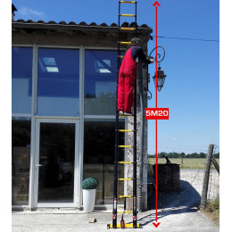 Echelle Télescopique Woerther 5m20 Avec Barre Stabilisatrice - Garantie 5 Ans - Qualité Supérieur