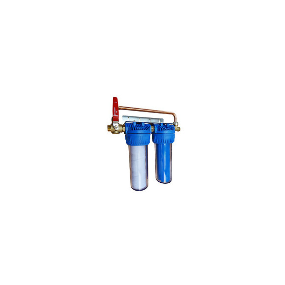 Filtre Double Avec Cartouches De Filtration Et Anticalcaire Anticorrosion 24 Mois