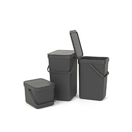 Poubelle 16l Gris - 109966