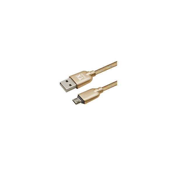 Câble Lightning Micro Usb Tx Think Xtra En Metal Tressé Or