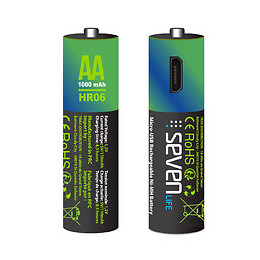 Pack De 4 Piles Rechargeables Aa (hr06) Seven Life Par Micro Usb