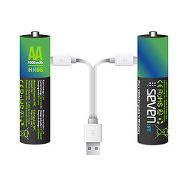 Pack De 4 Piles Rechargeables Aa (hr06) Seven Life Par Micro Usb