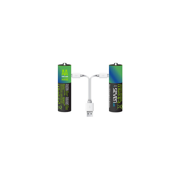 Pack De 4 Piles Rechargeables Aa (hr06) Seven Life Par Micro Usb