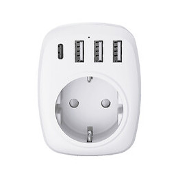 Adaptateur Europe Vers Uk (4 Ports Usb) - Voltman