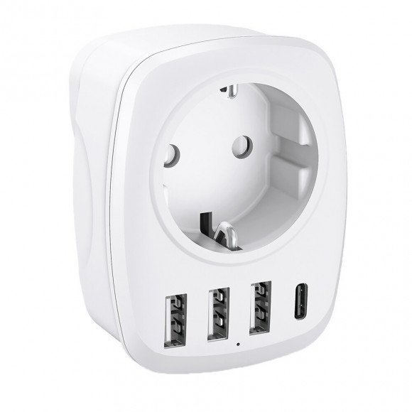 Adaptateur Europe Vers Uk (4 Ports Usb) - Voltman