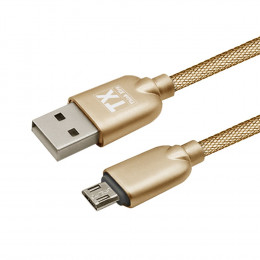Câble Lightning Micro Usb Tx Think Xtra En Metal Tressé Or