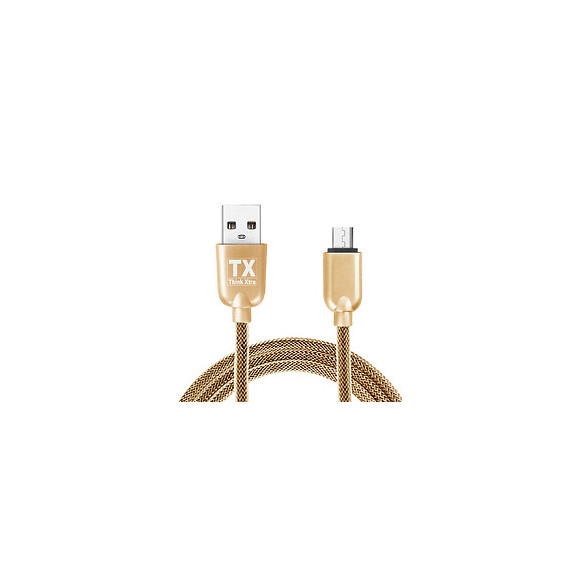 Câble Lightning Micro Usb Tx Think Xtra En Metal Tressé Or