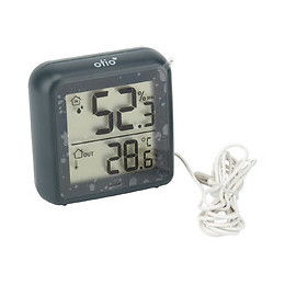 Thermomètre ?hygromètre À Sonde De Température Filaire Gris Anthracite - Otio