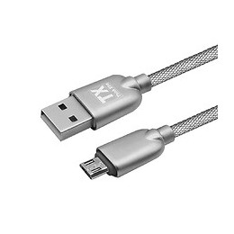 Câble Lightning Micro Usb Tx Think Xtra En Metal Tressé Argent