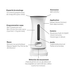 Daewoo Distributeur De Croquettes Automatique Pour Chiens Et Chats Avec Caméra