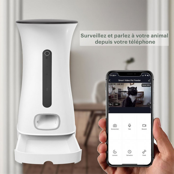 Daewoo Distributeur De Croquettes Automatique Pour Chiens Et Chats Avec Caméra