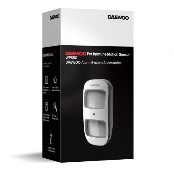 Daewoo Détecteur De Mouvement Pet Immune Wps501 Compatible Avec L'alarme Sa501
