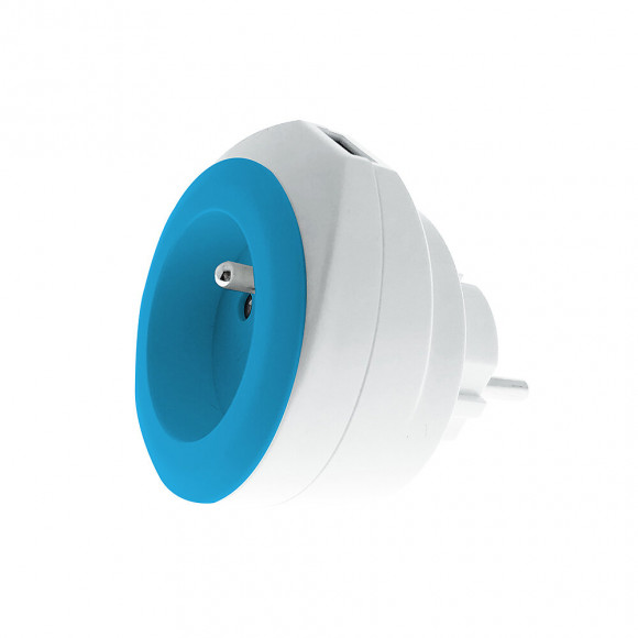 Prise Bewatt Avec Chargeur Usb Réversible (bleue) - Watt And Co