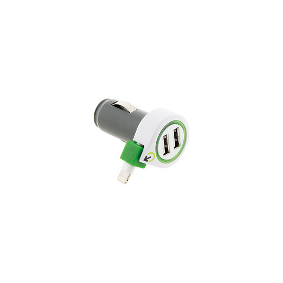 Chargeur De Voiture Avec Câble Et Prise Iphone + 2 Usb - Q2 Power
