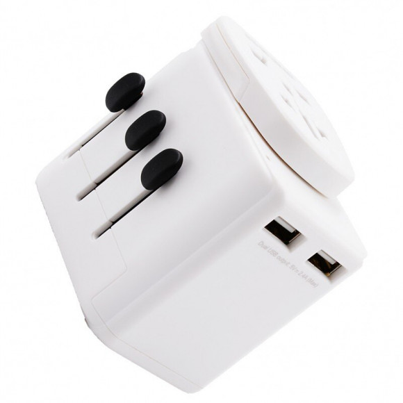 Adaptateur Universel De Voyage 150 Pays + 2xusb - Watt And Co
