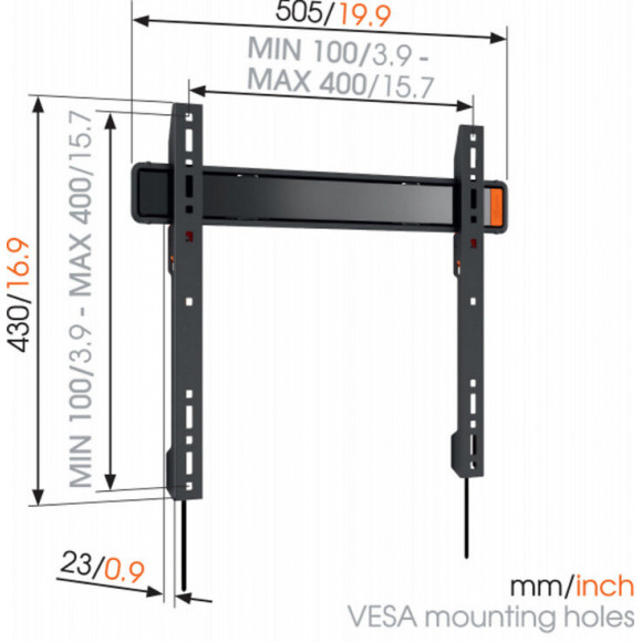 Support Mural Fixe Pour Écran 32" À 55" - Wall3205black