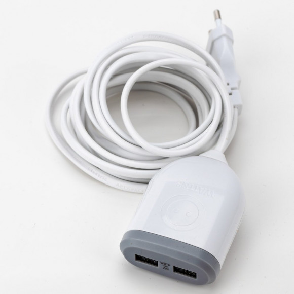 Rallonge 3m Avec 2x Usb 4,8a À Charge Ultra Rapide - Blanc