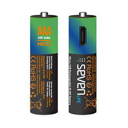 Pack De 4 Piles Rechargeables Aaa (hr03) Seven Life Par Micro Usb