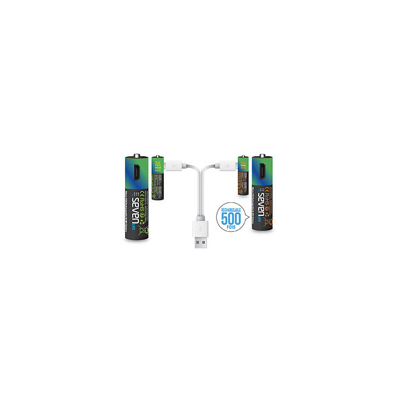 Pack De 4 Piles Rechargeables Aaa (hr03) Seven Life Par Micro Usb
