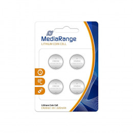 Pack De 4 Piles Format Bouton Mediarange Cr2032 3v