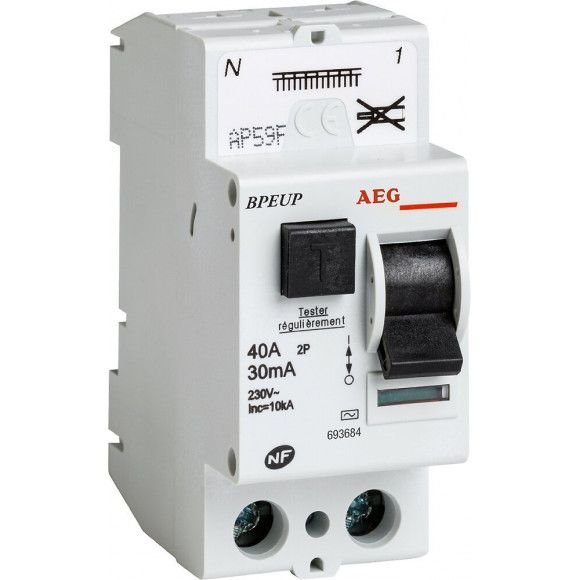 Interrupteur Différentiel  Rcd 40a Type Ac Conn. Auto
