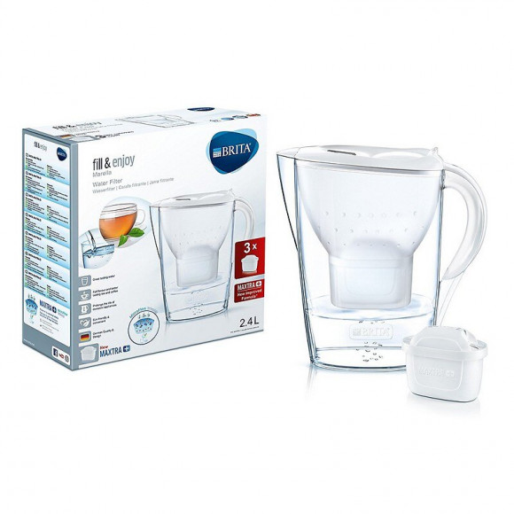 Carafe Filtrante 2.4l Blanche Avec 4 Cartouches Maxtra+ - 1026038