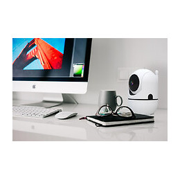 Pnj - Ipcam01 - Caméra Intérieure - Tête Rotative Motorisée - Prévention Et Sécurité - Détection Mouvements Enregistrem