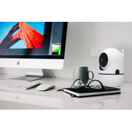 Pnj - Ipcam01 - Caméra Intérieure - Tête Rotative Motorisée - Prévention Et Sécurité - Détection Mouvements Enregistrem