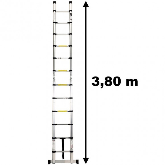 Échelle Télescopique Pliable En Aluminium - 3.80 Mètres