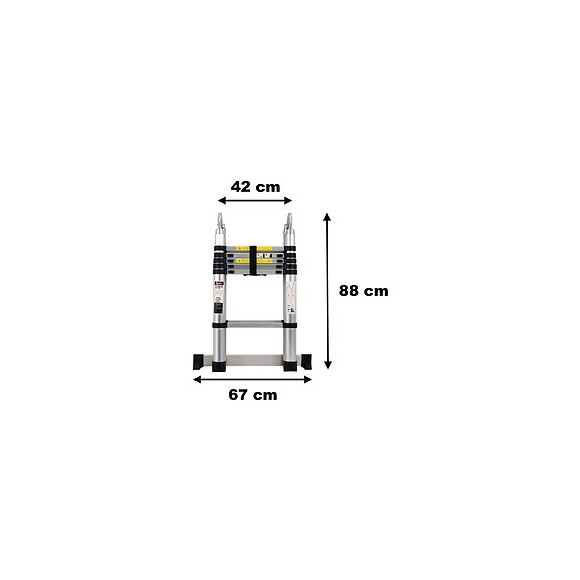 Échelle Télescopique Pliable En Aluminium - 3.80 Mètres