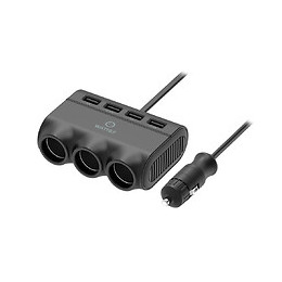 Multiprise 3*12v Allume-cigare Et 4 Ports Usb