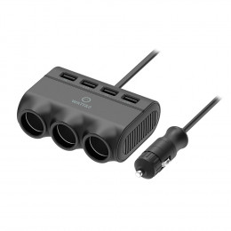 Multiprise 3*12v Allume-cigare Et 4 Ports Usb