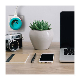 Prise Bewatt Avec Chargeur Usb Réversible (turquoise) - Watt And Co