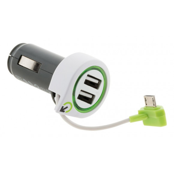 Chargeur De Voiture Avec Câble Et Prise Micro-usb + 2 Usb - Q2 Power