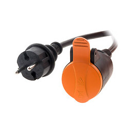 Rallonge Étanche 2p H05vv-f 2x 1,5mm² 25m Avec Clip De Fixation Orange - Zenitech