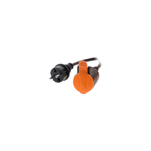 Rallonge Étanche 2p H05vv-f 2x 1,5mm² 25m Avec Clip De Fixation Orange - Zenitech