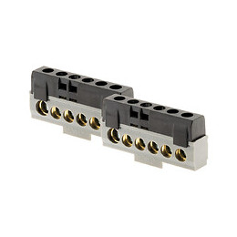 Lot De 2 Borniers Neutre Noir - 6 Connexions - Thomson